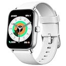 Reloj Inteligente Mujer Hombre con Llamadas Bluetooth & Voz de Alexa, Smartwatch 100+ Modos Deportivos Impermeable IP68 con SpO2/Pulsómetro/Monitor de Sueño para iPhone Android - 1.8'' - Blanco