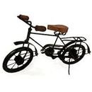 Ayra Crafts Antique Wooden and Wrought Iron Small Cycle Home Decorative Item, 10 x 7 Inches, (Black)