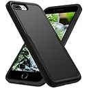 Compatible for iPhone 8 Plus Case,iPhone 7 Plus Case,(ONLY) Hard Back & Soft TPU Dual Layer Design,Slim Cover,Anti-Scratch,Full Body Shockproof Protective for iPhone 7/8 Plus (Black)