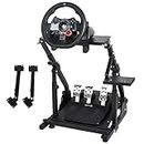 Anman Racing Steering Wheel Stand High Stability with Two-arm Design, Stand Height and Shifter Adjustable,Upgrade Wheel Stand compatible with Logitech G920 Shifter Wheel Pedals NOT Included