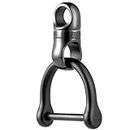 TISUR Titanium Key Ring, Key Chain Rings Heavy Duty Swivel Keyrings Carabiner Keychain For Men And Women Key Chain Assecories(1Pc Black Swivel+Dring L)