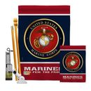 Breeze Decor Proud Marine Corps 2-Sided Polyester 40 x 28 in. Flag set in Red/Black | 40 H x 28 W in | Wayfair BD-MI-FK-108406-IP-BO-D-US18-MC