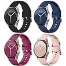4 PACK Watch Band Compatible with Samsung Galaxy Watch 4 Band 40mm 44mm,Galaxy Watch 4 Classic Band 42mm 46mm,20mm Adjustable Silicone Sport Strap Replacement Band for Galaxy Watch 4/5 Men Women,Large