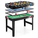 Costway 4 in 1 Multi Game Soccer Table Set, Multi Game Combination Table Set w/Soccer, Air Hockey, Billiards, Table Tennis, Table Tabletop Football Table for Game Rooms, Bars, Party, Family Night