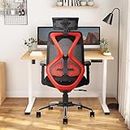 CELLBELL C190 Berlin Office Chair, High Back Mesh Ergonomic Home Office Desk Chair, Adjustable Armrests,Adjustable Lumbar Support,Tilt Lock Mechanism, Red-Black