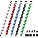 Stylus for Touch Screens, GUUGEI 5-Pack Capacitive Stylus Pen for iPad iPhone Android Phone Chromebook Tablet PC High Sensitivity & Precision Dual Rubber Fine Point Tips Stylist Pens