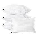 TECHTIC 4 Pack Queen Size Pillows for Side and Back Bed Pillows for Sleeping Sleepers Super Soft Down Alternative Microfiber Filled Pillows 20 x 30 Inches