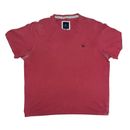T-shirt uomo Crew Clothing taglia 2XL a maniche corte rosa logo ricamato
