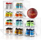 Large Shoe Boxes Shoes Organizer, 9 Pack Shoe Storage Boxes with Magnetic