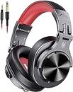 OneOdio A71 Wired Over Ear Headphones, Studio Headphones with SharePort, Professional Monitor Recording & Mixing Foldable Headphones with Stereo Sound for Electric Drum Keyboard Guitar Amp (Red)