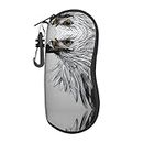 ZYVIA Sketching An Eagle Ultra-Light Portable Soft Glasses Case Small Size Super Protective Soft Lining Will Not Damage Lenses Suitable For Eyes Sunglasses, Schwarz , One size