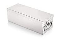 GinoSet® Stainless Steel Locker Boxes,Jewellery Boxes,Check book Box, Cash Box,Bank Locker Box, Peti Size - 12 Inch Cash Box (L-32cm, W-12cm, H-9.5cm)