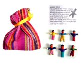 Worry Doll - 6 X MINI WORRY DOLLS in TEXTILE BAG - Pink