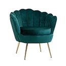 Artiss Armchair Velvet Green Arm Recliner Lounge Dining Chairs Sofa Nursing Occasional Reading Seating Armchairs Home Living Room Bedroom Furniture, with 7cm Thick Padding Seat