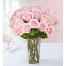 1-800-Flowers Flower Delivery Pink Petal Roses 24 Stems W/ Clear Vase | Same Day Delivery Available | Happiness Delivered To Their Door