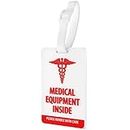 Shacke Medical Equipment Luggage Tag for Respiratory Devices (White/Vertical)