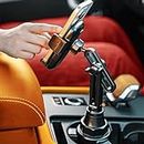 LISEN Solid Cup Holder Phone Mount for Car Truck with [Quick Extension] [Long Arm] Fast Swivel Adjustable Height 360 Rotatable Low Profile for iPhone