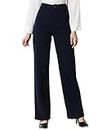 KOTTY Womens Solid Polyester Blend Navy Blue Trousers (Navy Blue,34)