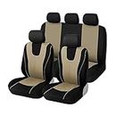 XINLIYA Car Seat Covers Full Set, Polyester Automotive Seat Covers, Breathable Waterproof Car Seat Cushion Protectors, Car Accessories Fits Most Vehicles, SUV, Truck (Beige/Front,Back)
