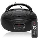 DAB Radio With CD Player Digital Radio Mains Powered or Battery - Portable CD Player - FM Radio - Remote Control, USB & AUX IN for Smartphone & Tablet - Black GTCDR-501DAB