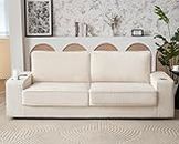 VanAcc Sofa, 89 inch Modern Sofa with USB Charging Ports & Cup Holders, Deep Seat Sofa Couch- Comfy Couch for Living Room (Beige Corduroy)