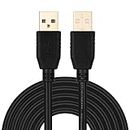 USB Cable, Tan QY USB 2.0 Type A Male to Type A Male Extension Cable AM to AM Cord 10M/30Ft