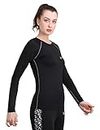 Unbeatable Womens Compression Top T-Shirt for Gym Sports Yoga Swimming Running Short Sleeve (Medium, Black)