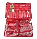 atorakushon Satin Maroon 1 Piece Make-Up Pouch Vanity Box Travelling Jewellery Bridal Kit Necklace Pouches For Women And Girls