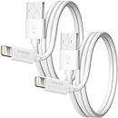 iPhone Charger Cable 4 Foot (2-Pack), Overtime Apple MFi Certified USB to Lightning Cable, 4ft USB Cord for iPhone 13/12/11/Pro/Max/Mini/SE/XR/XS/X/8/7/Plus/6/6S, iPad/iPad Air 2/Mini