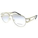 Versace VE 1269 1002 Gold Metal Aviator Eyeglasses 57mm, Gold, 57-16-140