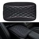 Amiss Car Center Console Cushion Pad, Universal Waterproof Car Armrest Seat Box Cover, Car Interior Accessories, PU Leather Auto Armrest Cover Protector for Most Vehicle, SUV, Car (Black)