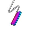ICEDIAMOND Dazzling Lighter Case Cover Pendant avec Hip Hop Chain Necklace, High Polish Metal Holder Pouches for BIC Lighter Type J3 (Mixed)