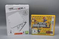 New Nintendo 3DS XL Konsole | Pearl White / Weiß | inkl. OVP & New Super Mario 