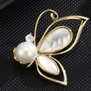 Fashion Pearl Butterfly Brooches For Women Clothing Jewelry Party Accessories