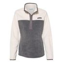 Columbia 186099 Women's Womenâ€™s Benton Springs Half-Snap Pullover T-Shirt in City Grey Heather/Chalk size 2X | Fleece