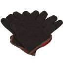 Cordova Men's Brown Cotton Jersey Gloves with Red Lining - 12/Pack