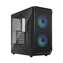Fractal Design Focus 2 RGB Black - Tempered Glass Clear Tint - Mesh Front – Two 140 mm RGB Aspect Fans Included - ATX Gaming Case