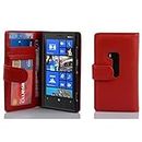 Cadorabo Book Case Compatible with Nokia Lumia 920 in Inferno RED - with Magnetic Closure and 3 Card Slots - Wallet Etui Cover Pouch PU Leather Flip