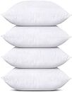 Utopia Bedding Throw Pillow Insert (Set of 4, White), 18 x 18 Inches Pillow for Sofa, Bed and Couch Decorative Stuffer Pillows