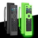 [2 Pack] WQNIDE Silicone Protective Case Cover for Vizio XRT140 Smart TV Remote Control,Shockproof Vizio XRT140 LED QLED HD UHD TV Remote Replacement Case with Lanyard (Black+Grow Green)