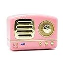 NB NOIZZYBOX XS Prime Retro Wireless Vintage Portable Travel Bluetooth Bookshelf Speaker with USB, TF Card, AUX in and Built in Mic (Pretty Pink)