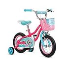 Schwinn Koen & Elm Toddler and Kids Bike, For Girls and Boys, 12-Inch Wheels, BMX Style, With Saddle Handle, Training Wheels Included, Chain Guard, and Front Basket, Pink