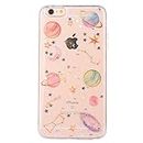 iPhone 6 Case iPhone 6S Clear Case [With Tempered Glass Screen Protector],Mo-Beauty Bling Shiny Cute Pattern Design Sparkle Glitter Soft TPU Case Cover For Apple iPhone 6/6S 4.7 Inches (Star)