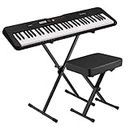 Casio CT-S200 61-Key Premium Keyboard Kit with Stand, Deluxe Bench, & Power Supply - Black