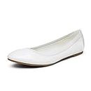 DREAM PAIRS Women's Sole-Flex White Ballerina Walking Flats Shoes - 8 M US