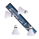UDKI Feather Shuttlecock Goose Feather FS30 - Speed 78 (White Natural) - 12-Pack - Extended Durability for Over 3 Games