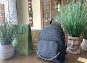 $328 Michael Kors Jet Set MD Chain Backpack Handbag Black Designer MK Bag NEW