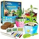 NATIONAL GEOGRAPHIC Herb Growing Kit for Kids - Decorate 3 Pots with Paint and Stickers, Kids Gardening Set, Arts and Crafts for Ages 8-12, Garden Kit for Kids, Birthday Gifts