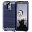 EGALO for LG Tribute Empire Case,LG Aristo 3/Rebel 4 LTE/Aristo 2 Plus/Phoenix 4/Tribute Dynasty Phone Cases, Carbon Fiber Soft TPU Texture Rubber case for LG Aristo 2,Brushed Navy