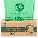 Greener Walker 25% Extra Thick Compost 6L/10L/30L Caddy Bin Liners-120 Bags Biodegradable Kitchen Food Waste Bags(10L)